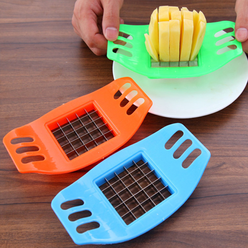 French Fry Potato Chipper Vegetable Fruit Cutter and Chopper Useful Kitchen Tool Random Colours