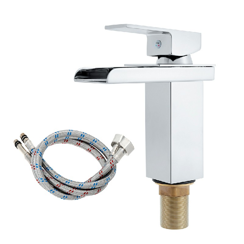 Full Copper Bathroom Sink Mixer Tap with A Pair of 60cm Hose
