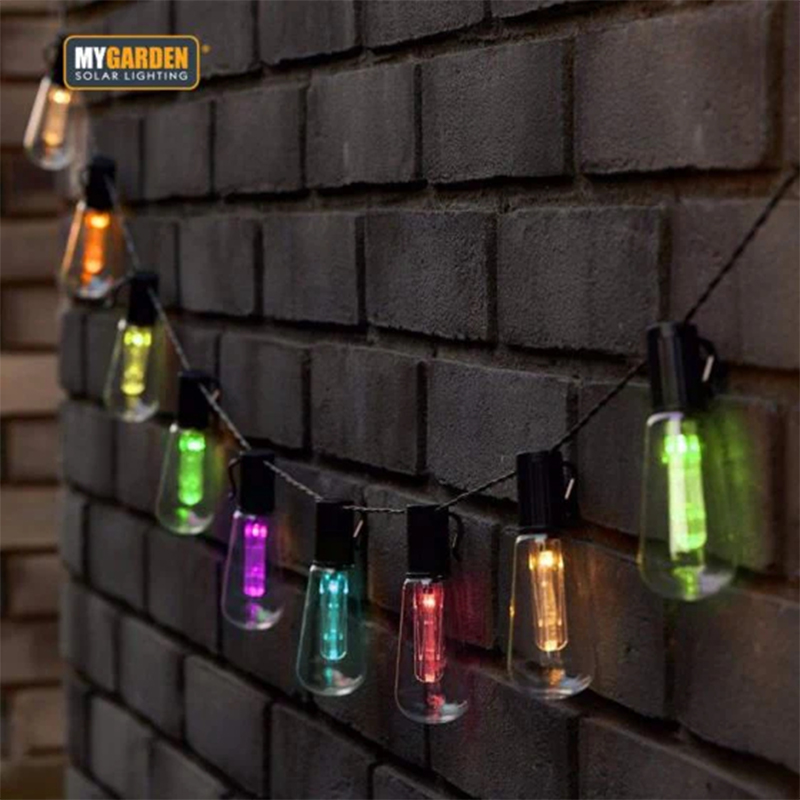 Garden Bulb String Lights 10 Pack 2.25 Metre Multicolour LED
