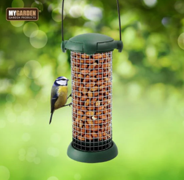 Garden Hanging Bird Peanut Feeder 19.5 x 9.5 cm - Green