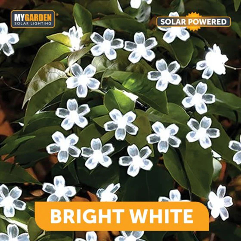 Garden Solar Powered Petal Lights Bright White 71cm 36 LED