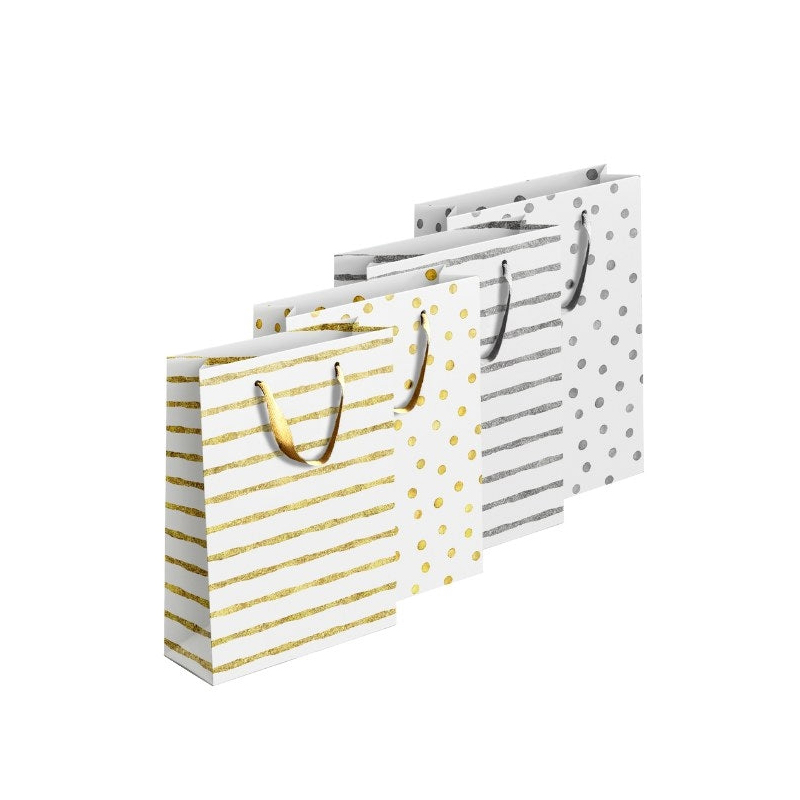 Gold Silver Patterned Paper Gift Bag Extra Large Assorted Designs - Random Sent