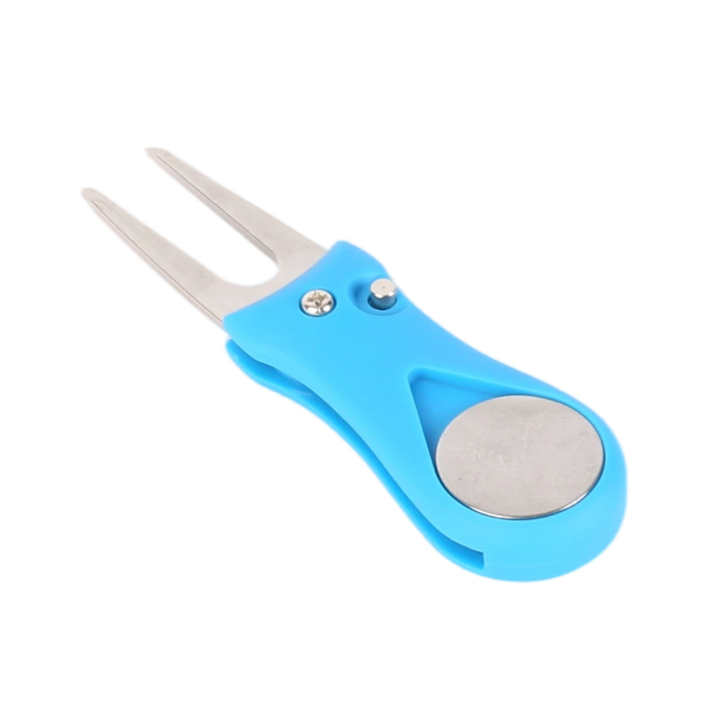 Golf Divot Repair Tool with Ball Marker Pitch Mark Switchblade Golf Accessories Blue