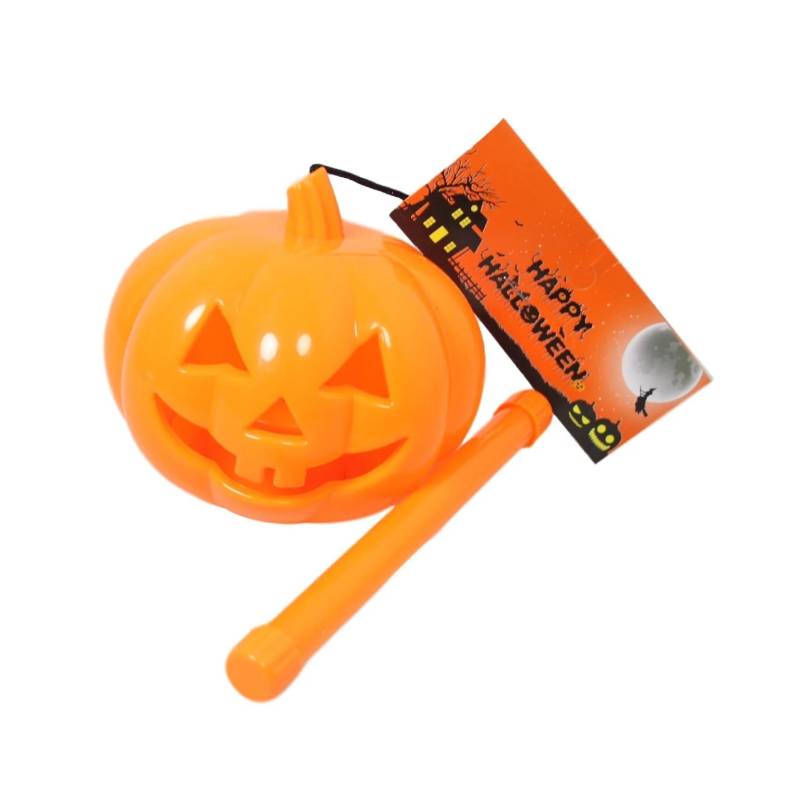 Halloween Light Up Pumpkin With Stick Festive Fun Trick Or Treat Pumpkin 13-15cm