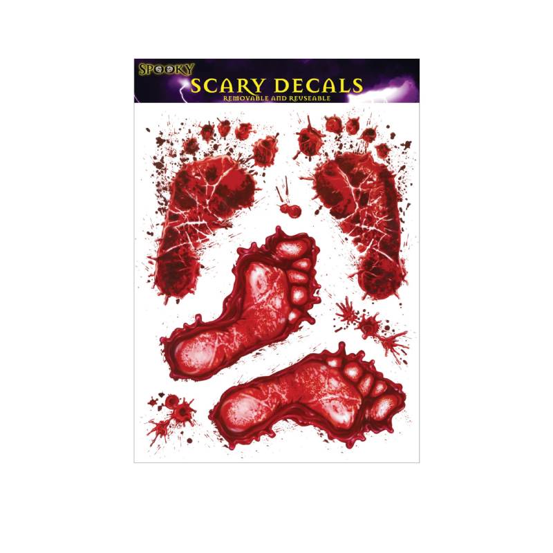 Halloween Scary Festive Blood Decal Stickers Bloody Prints Window Stickers