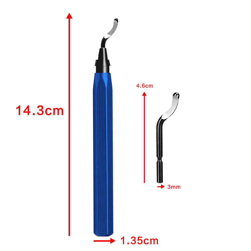 Hand Deburring Tool with 10 Pcs Spare Burr Removal Steel Blades - Blue