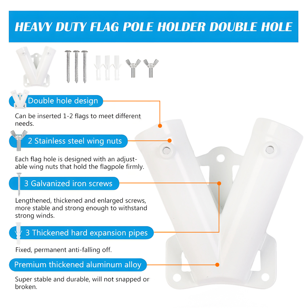 Flagpole Wall Bracket Base for Banner Rack Telescopic Flag Pole & Flag Pole Holder