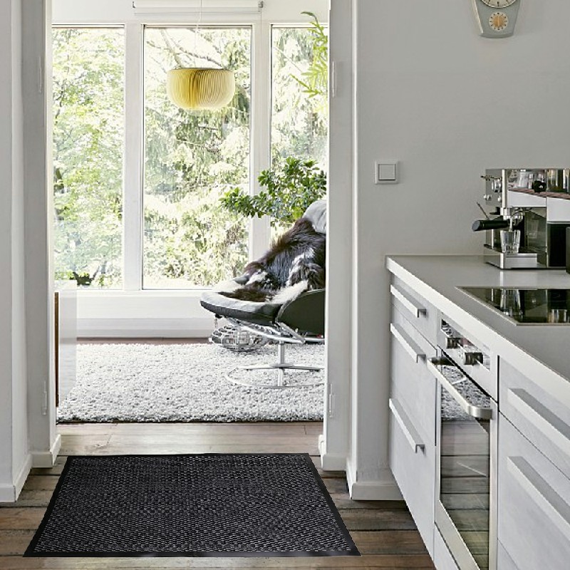 Heavy Duty Hallway Kitchen Door Mats Rubber Barrier Rug Dark Grey - Pineapple Pattern