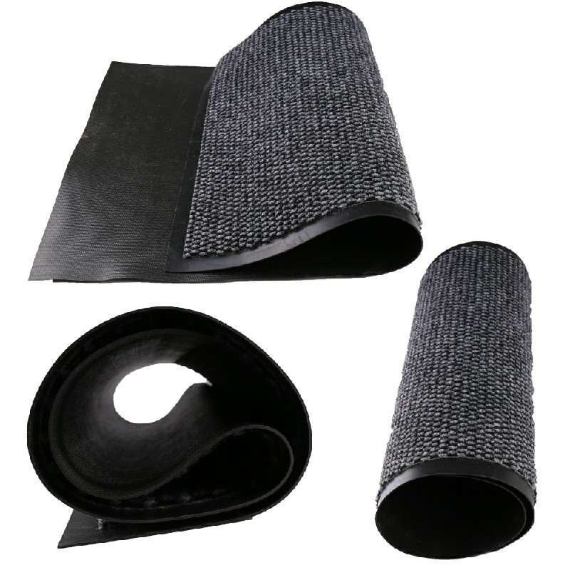 Heavy Duty Hallway Kitchen Door Mats Rubber Barrier Rug Dark Grey - Pineapple Pattern