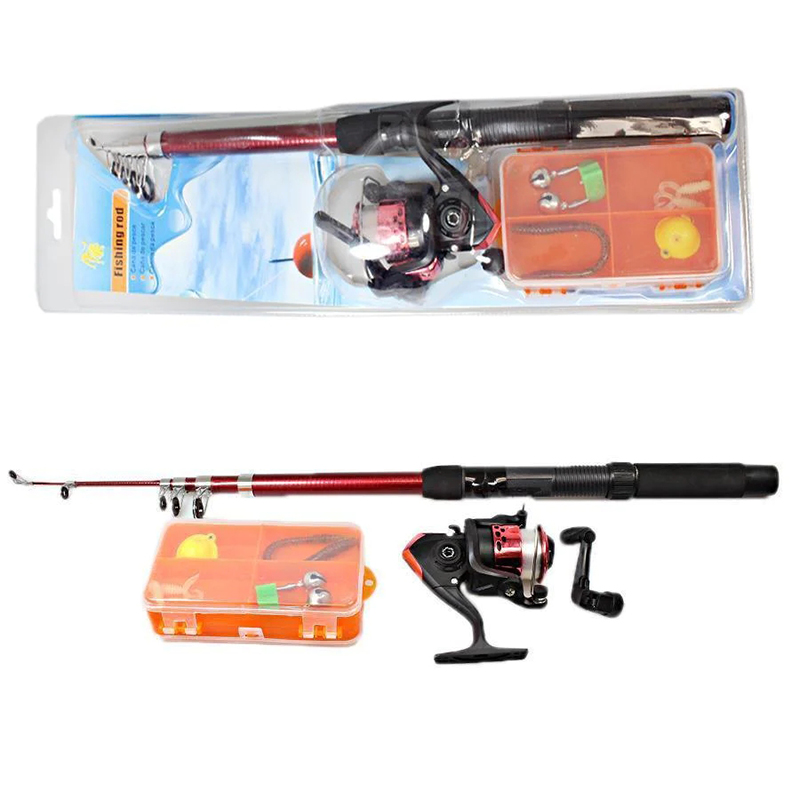 2.1m Telescopic Fishing Rod With Assorted Accessories Portable High Quality Fishing Rod for Beginners Enthusiasts Freshwater Saltwater Fish Random Colour