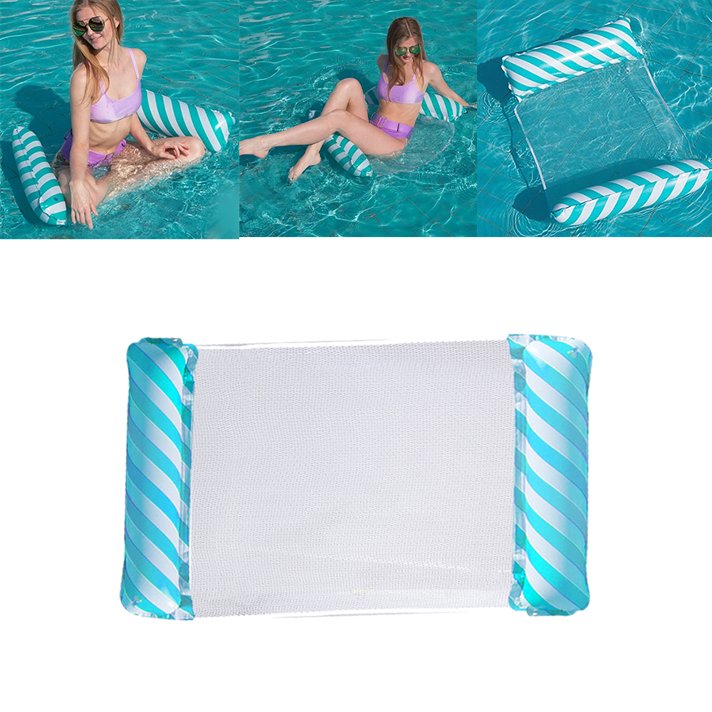 Inflatable Summer Swimming Hammock Floating Water Float Pool Lounge Bed - Blue
