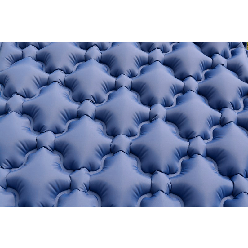 Integrated Foot Pump Portable Inflatable Camping Sleeping Mat with Pillow - Navy Blue