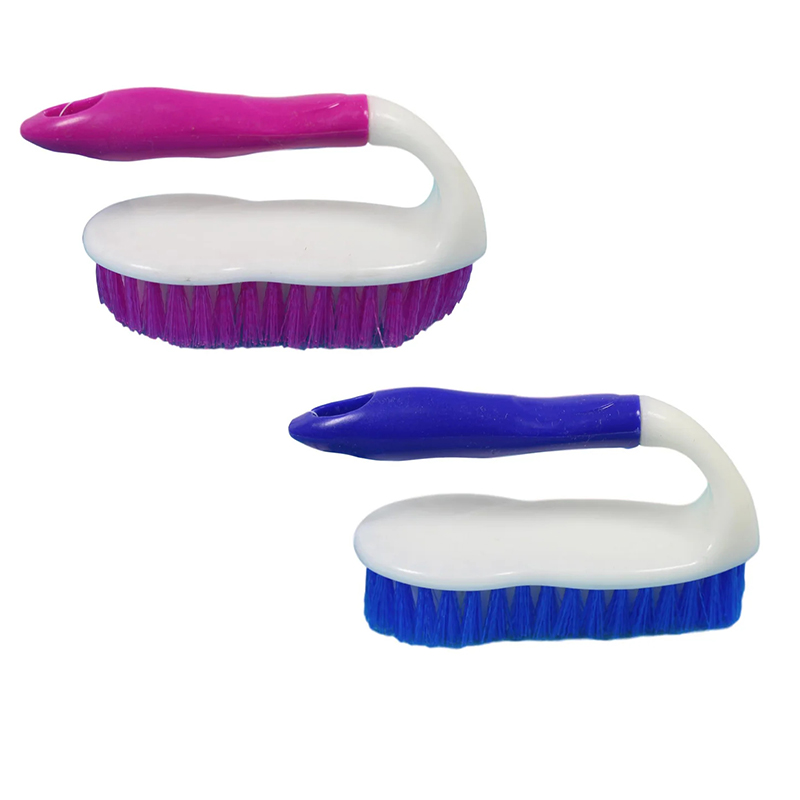 Kitchen Cleaning Scrubbing Brush with Handle 15 cm - Random Colours