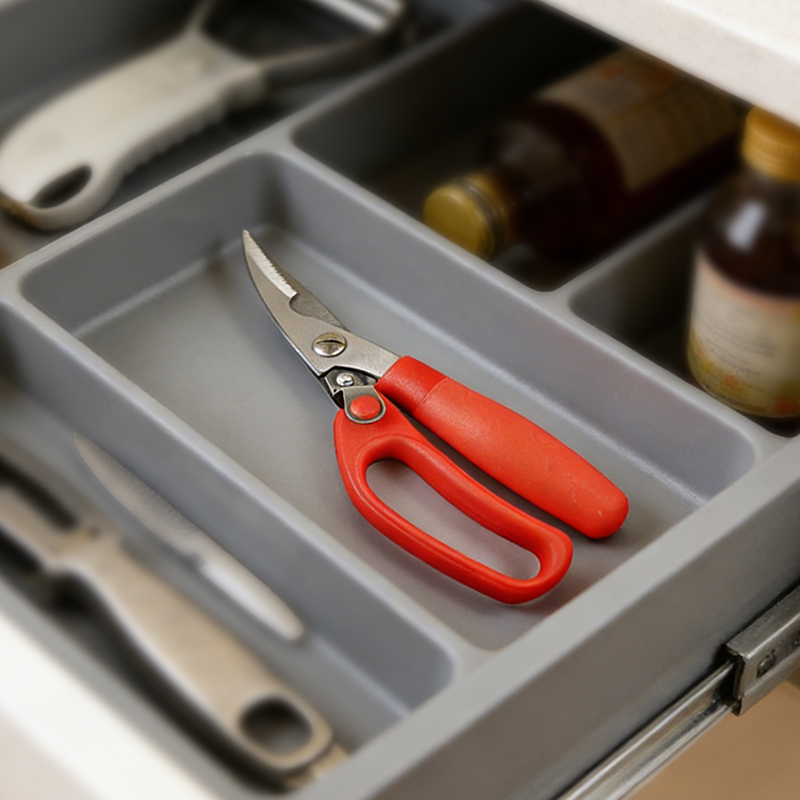 15cm Kitchen Scissors Meat Chicken Scissors Heavy Duty Kitchen Raptor Meat Shears for General Use Poultry Random Colours