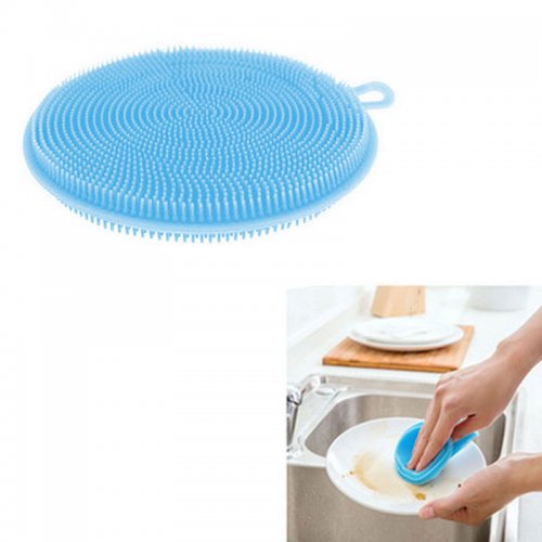 Kitchen Silicone Smart Sponge Brush Cleaning Tool - Blue