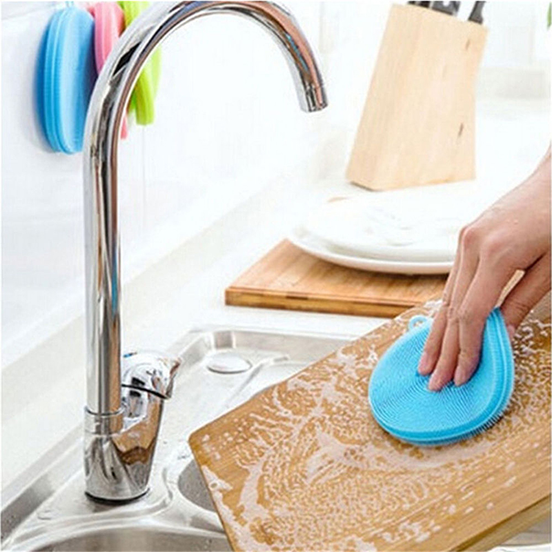 Kitchen Silicone Smart Sponge Brush Cleaning Tool - Blue