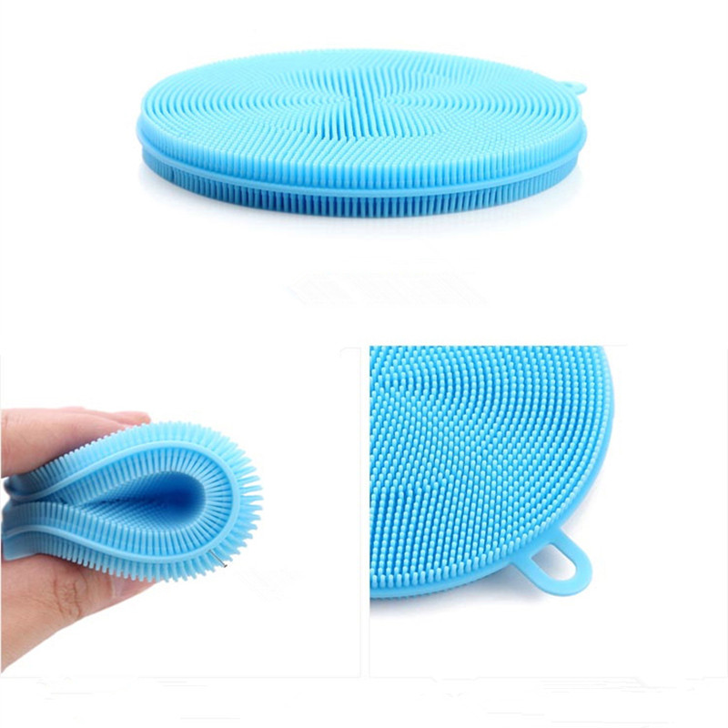 Kitchen Silicone Smart Sponge Brush Cleaning Tool - Blue
