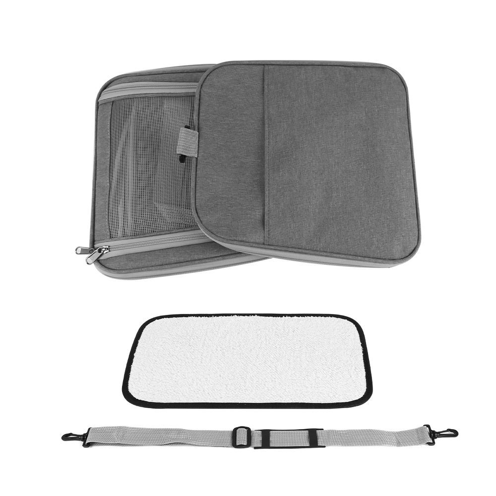 Large Pet Carrier Bag Soft Fabric Fold Portable Travel Puppy Cat Bag - Grey