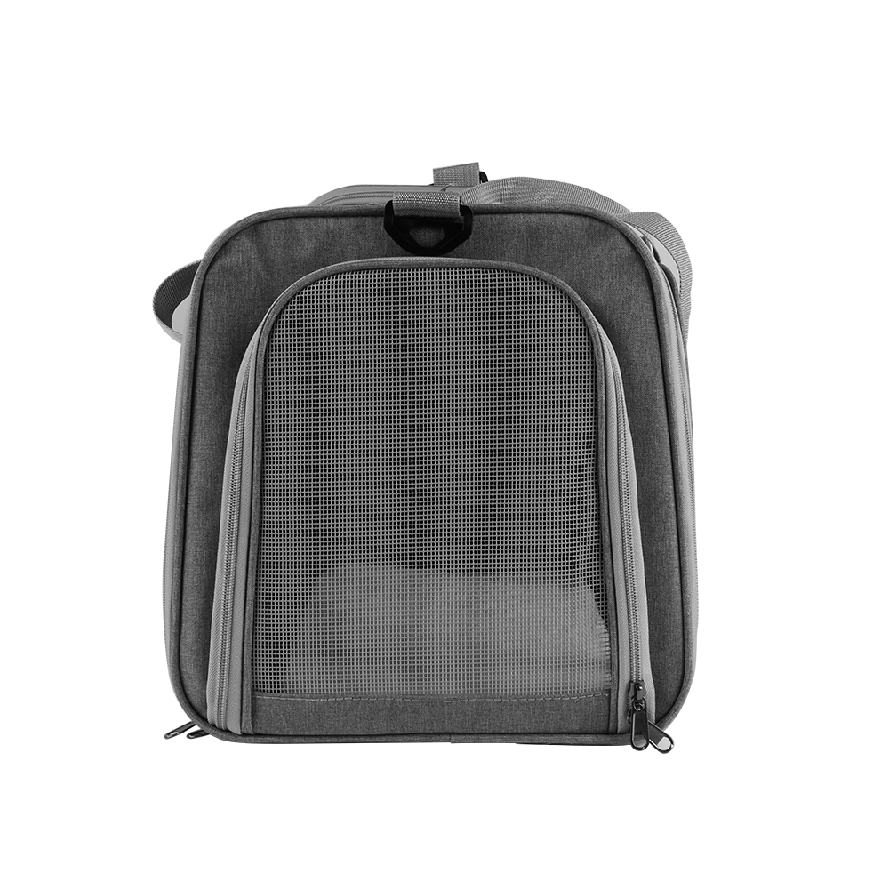 Large Pet Carrier Bag Soft Fabric Fold Portable Travel Puppy Cat Bag - Grey