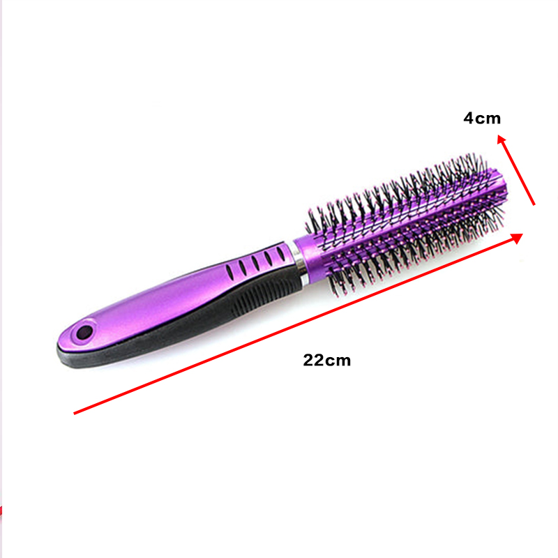 Large Round Pin Hair Brush Professional Nylon Bristle Curling Styling Hairbrush - 22cm