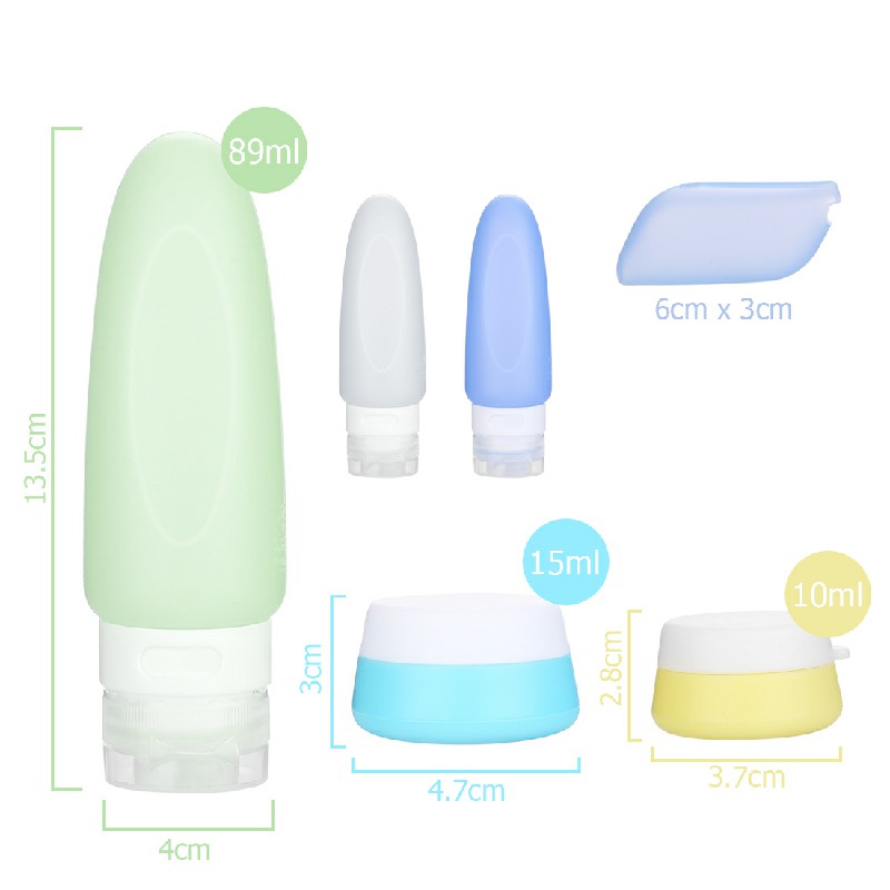 Leakproof Travel Container Refillable Squeezable Set Package Bottle for Cosmetics Shampoo