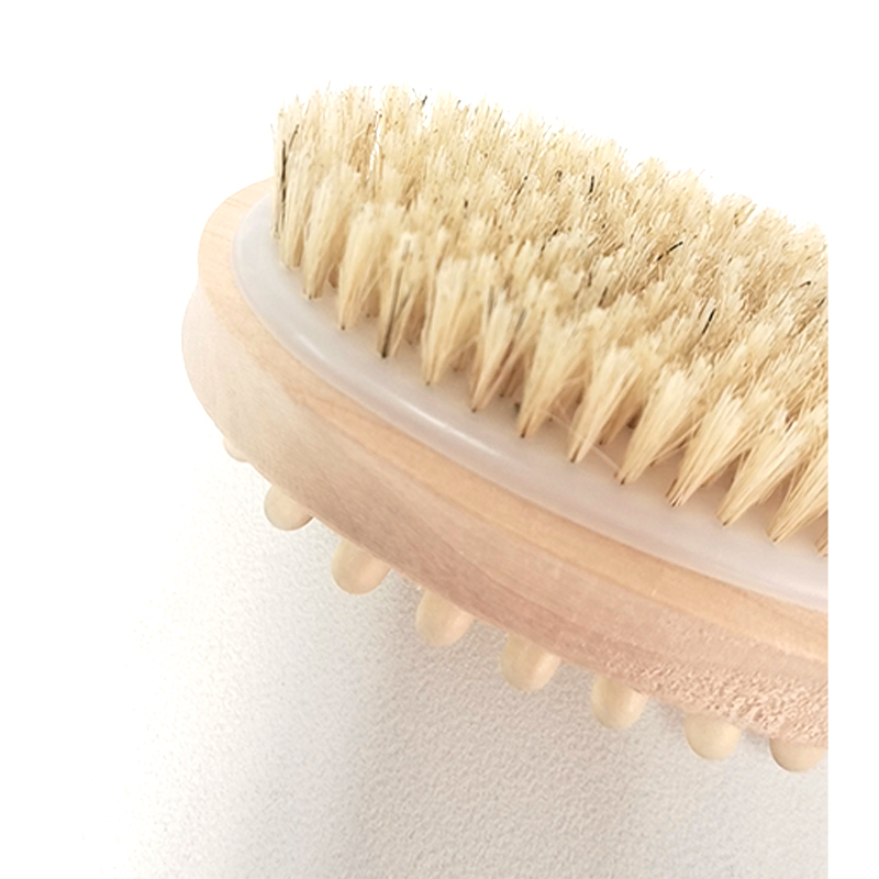 Long Handle Wood Double Sided Bath Brush Body Shower Bristle Massage 40cm