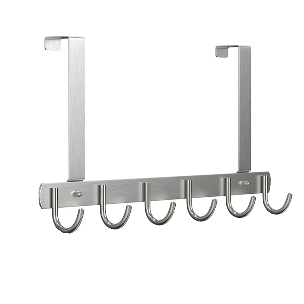 Long Over The Door Hooks Stainless Steel Towel Rack Hooks - 6 Hooks