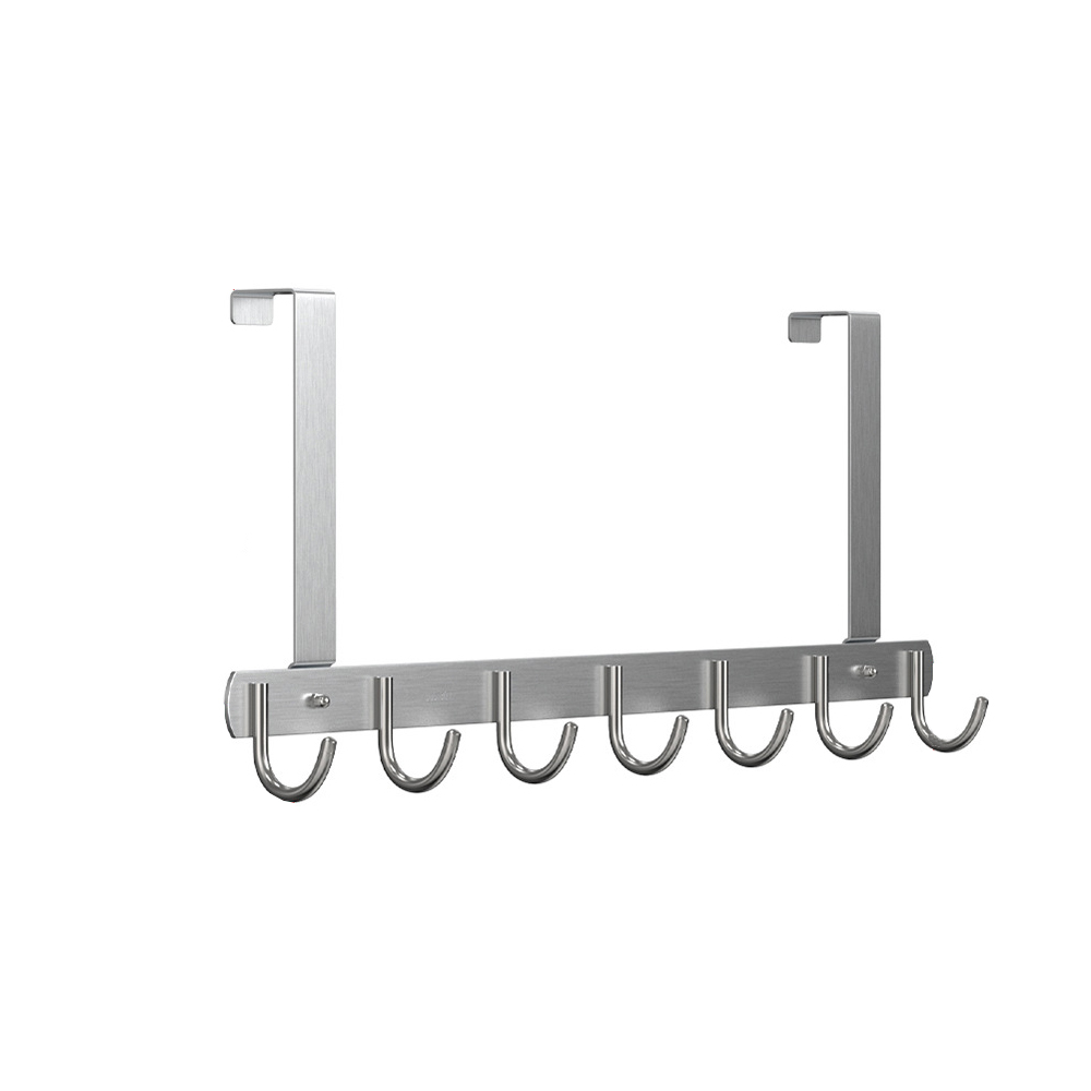 Long Over The Door Hooks Stainless Steel Towel Rack Hooks - 7 Hooks