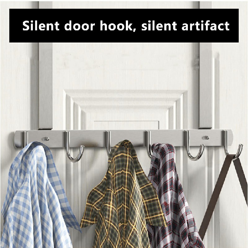 Long Over The Door Hooks Stainless Steel Towel Rack Hooks - 7 Hooks