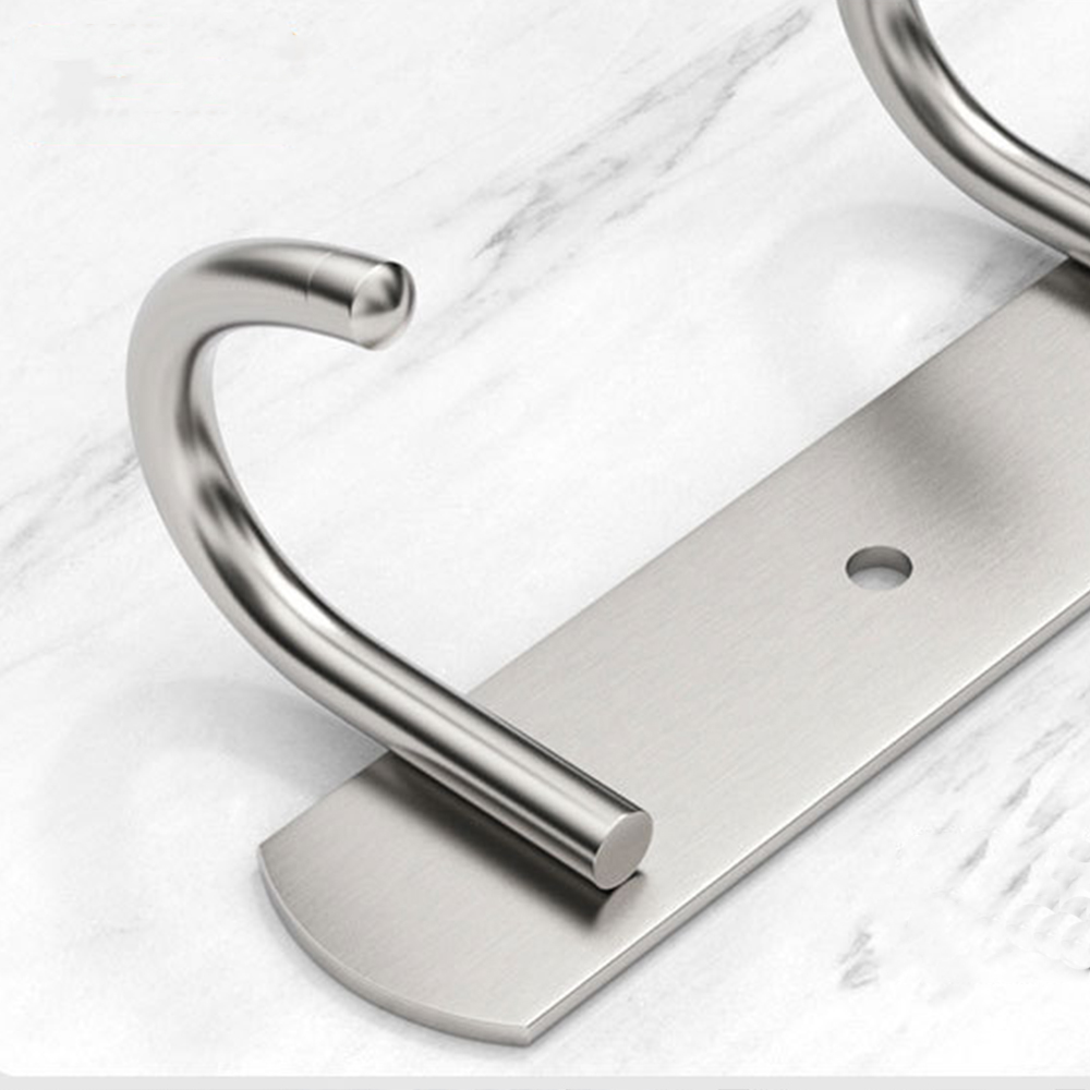 Long Over The Door Hooks Stainless Steel Towel Rack Hooks - 7 Hooks