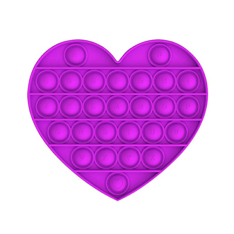 Love Heart Pop it Fidget a Loud Side and a Quiet Side to Pop - Purple