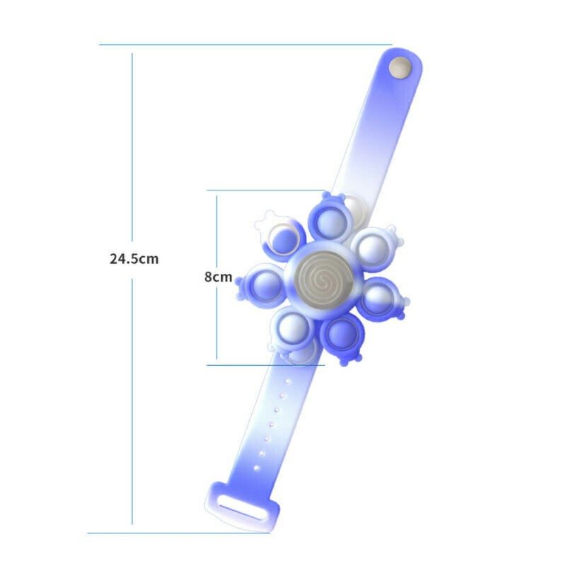 Luminous Hand Spinner Stress Relief Rotating Bubble Bracelet Xmas Gifts - Blue + White