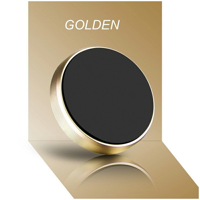 Magnetic Metal Car Dashboard Mount Universal Phone GPS Holder Stand - Golden