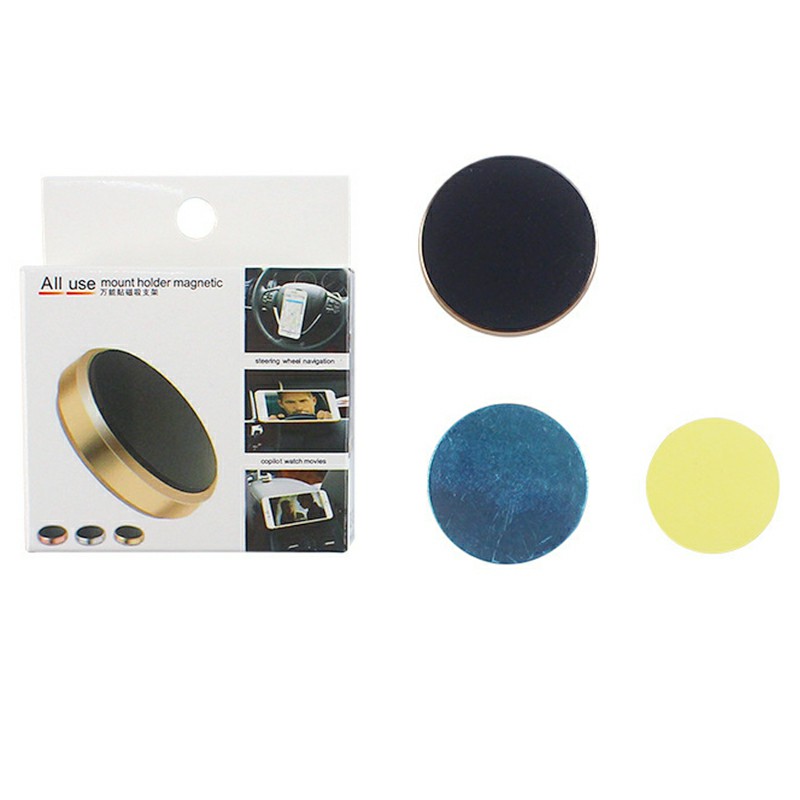 Magnetic Metal Car Dashboard Mount Universal Phone GPS Holder Stand - Golden