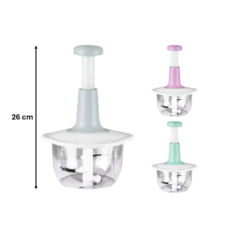Manual Hand Press Chopper 10 x 14 x 26 cm - Random Colour