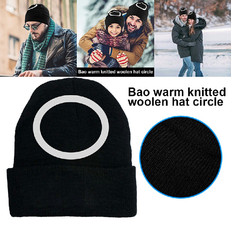 Mens Womens Beanie Knitted Hat Halloween Party Cosplay Costume - Circles