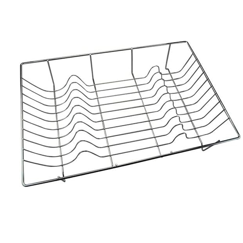 Metal Chrome Dish Drainer Drying Rack for Kitchen - Silver