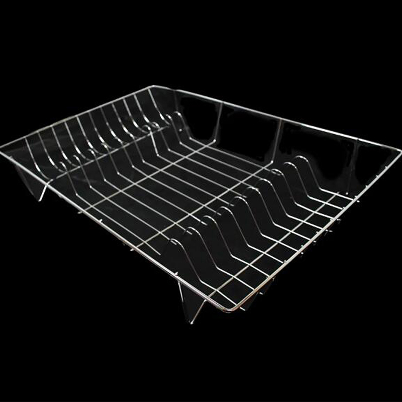 Metal Chrome Dish Drainer Drying Rack for Kitchen - Silver