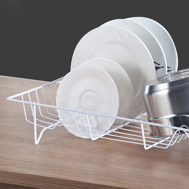 Metal Chrome Dish Drainer Drying Rack for Kitchen - Silver
