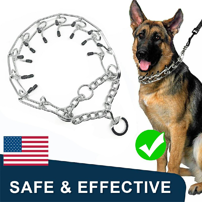 Metal Steel Chain Dog Training Prong Pinch Adjustable Choke Spike Collar - 4mmx60cm