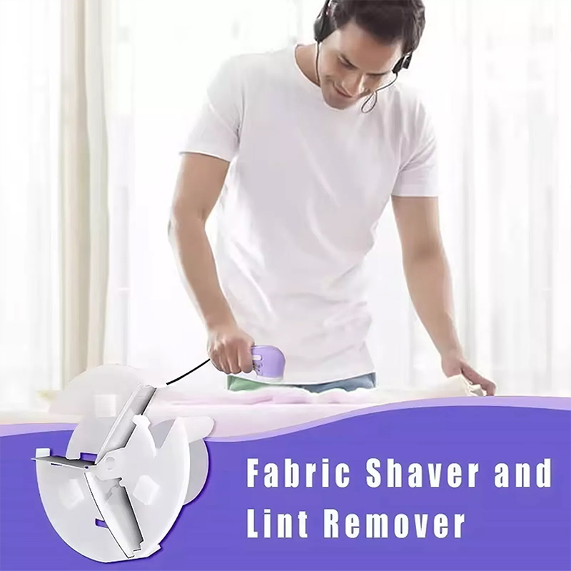Mini Fabric Shaver Lint Remover USB Rechargeable Bobble Fluff Cleaner - Purple
