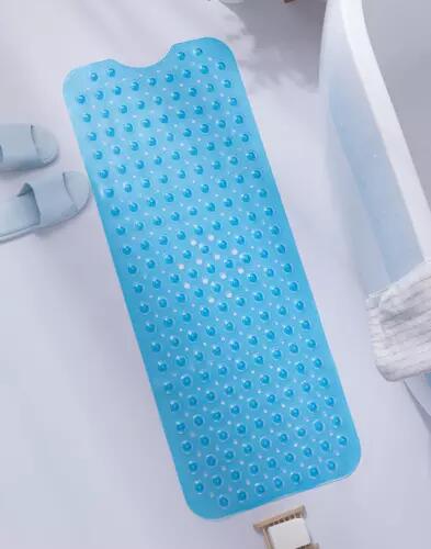 Non Slip Shower Mat Strong Suction Anti-Mold Rubber Mat 40x100cm - Blue