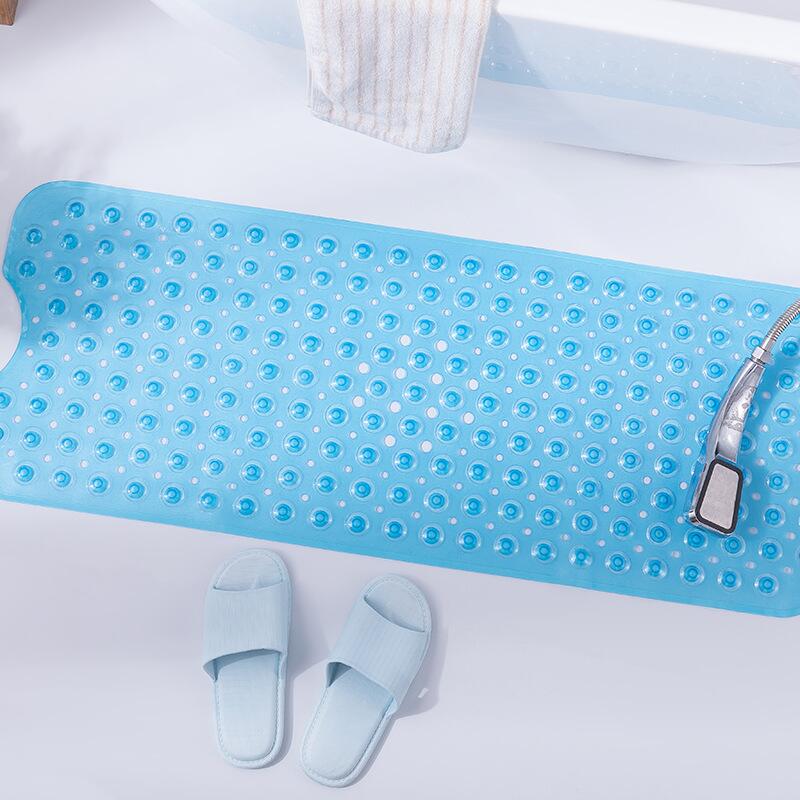 Non Slip Shower Mat Strong Suction Anti-Mold Rubber Mat 40x100cm - Blue