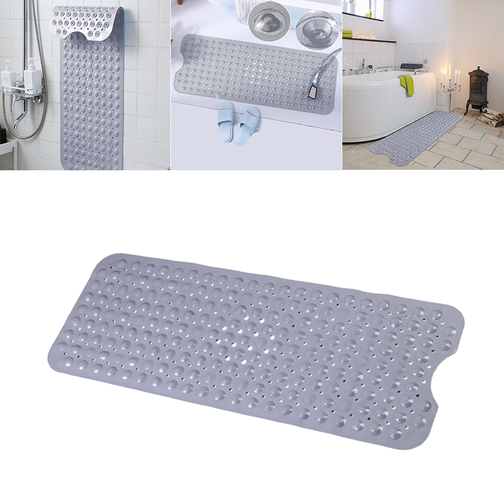 Non Slip Shower Mat Strong Suction Anti-Mold Rubber Mat 40x100cm - Grey