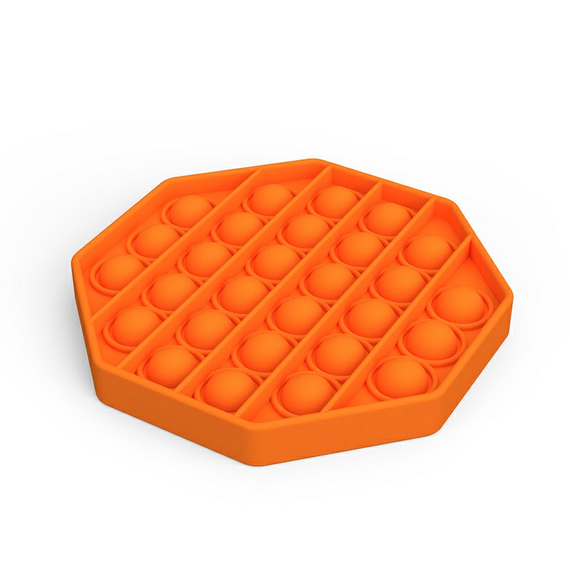 Octagon Pop it Fidget Board Unzip Product Stress Relief - Orange