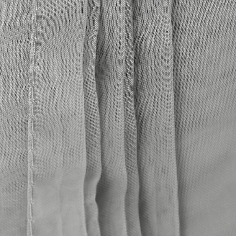 One Pair Sheer Slot Top Plain Voile Net Curtain Panels 140x137cm - Grey