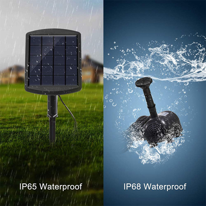 Outdoor Solar Powered Submersible Water Fountain Pump Garden Pond Pool Bird Bath
