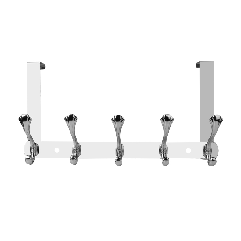 Over The Door Hanger Hooks Coat Rack Towel Hook Holder - Silver