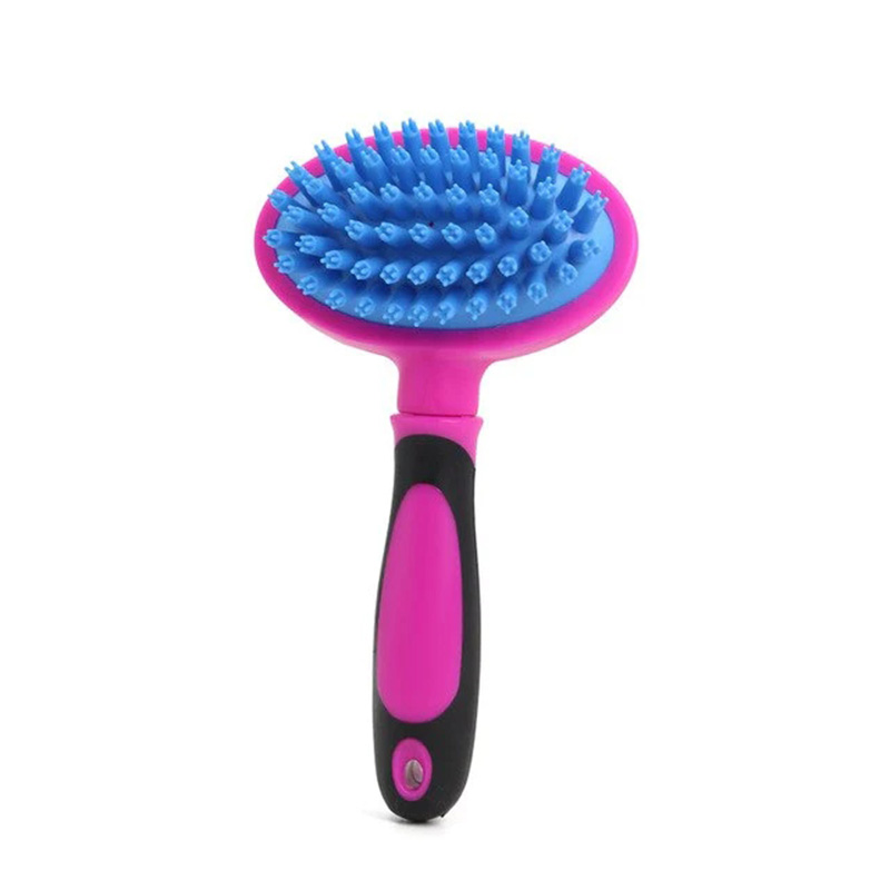Pet Bath Massage Brush Blue Bristles 17 cm - Random Colours