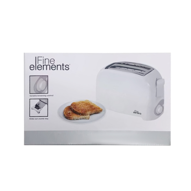 Plastic 2 Slice Toaster White
